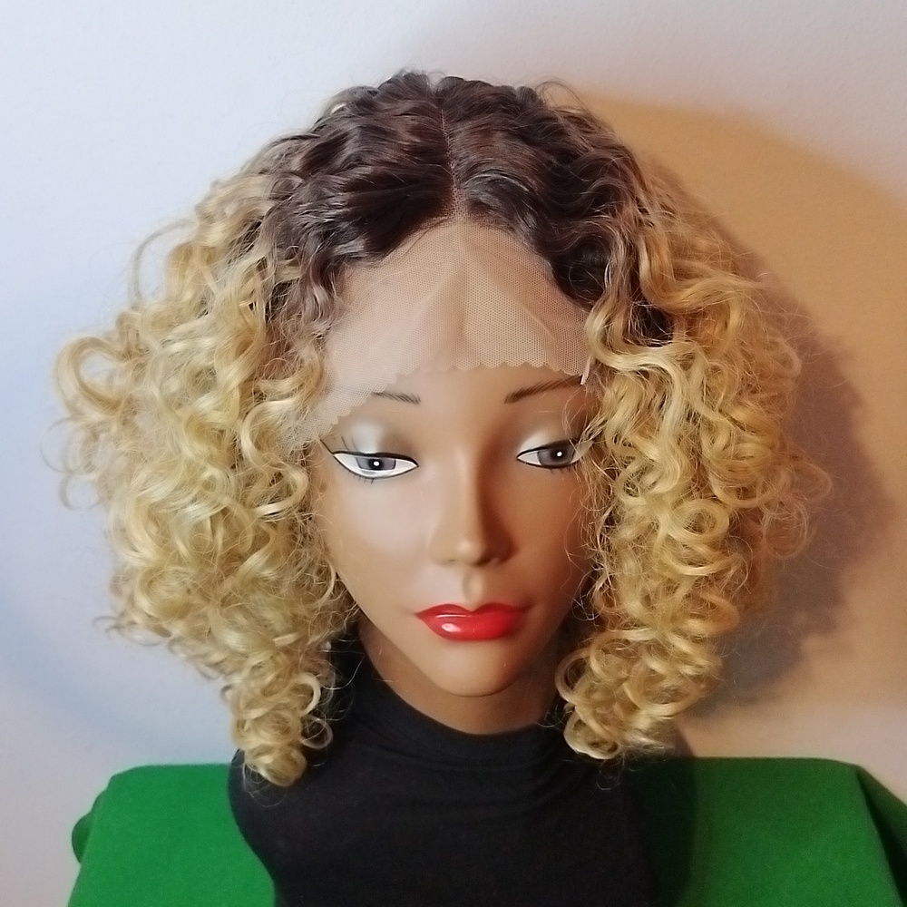 Curly Two-Tone Lace Front Wig
